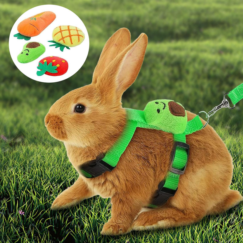 4 Sets Adjustable Bunny Rabbit Harness and Leash Set Small Pet Cute Vest Harness Leash Ferret Harness Guinea Pig Harness Ferret Leash with Decorations for Bunny Kitten Puppy, Small Pets - BeesActive Australia