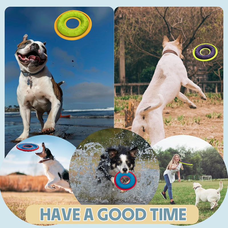 3 Pcs Dog Flying Discs, Interactive Dog Flyer Toys, Feedable Lightweight Dog Catch and Fetch Toys for Small Medium Large Dogs, Floats in Water & Safe on Teeth, 9.05 Inch - BeesActive Australia
