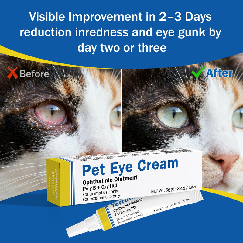 Pet Eye Health Cream for Cats, Dogs, Cattle, Sheep, Horses, Birds, and Puppies, Kitten - 1 Tube 5g