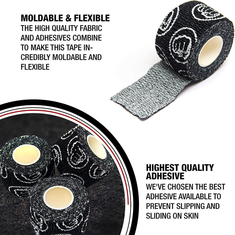 WOD Nation Flexible Hook-Grip Athletic Tape – Easy-Tear, Sweat-Proof Thumb & Finger Strips for Weightlifting 3 Pack Black - BeesActive Australia