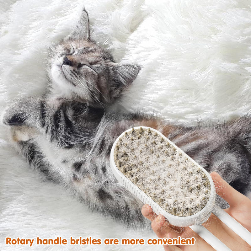 2 pieces cat steam brush, steam cat brush, steamy cat brush, cat brush with steam, cat steamy brush, grooming brush for cats, 3 in 1 steam brush for cats, dogs, rabbits and other pets - BeesActive Australia