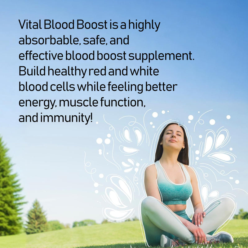 Vital Blood Boost – Dietary Supplement with Iron, Selenium, Zinc, Vitamin B12 & Folic Acid – 90 Tablets, 90 Day Supply 90 Count (Pack of 1)