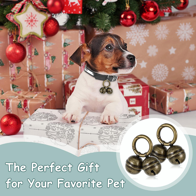 2Pcs Dog Bells for Pet Tracking, Bell for Dog Collar, Extra Loud Pet Tracker Training Bells, Copper Bells with Quick Clips, Collar Bells for Pets, Bronze Pet Collar - BeesActive Australia