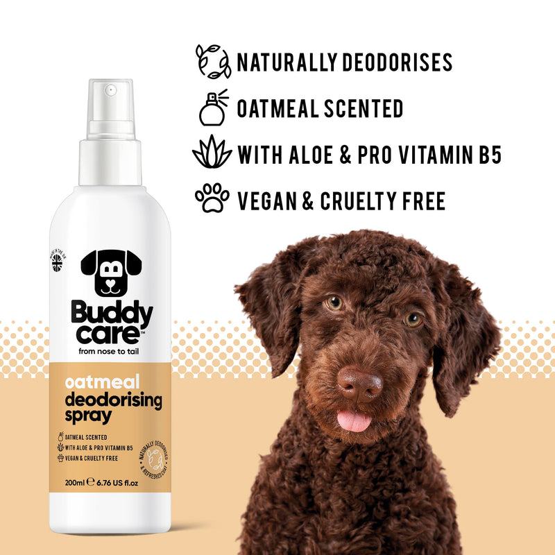 Dog Deodorising Spray - Deodorising Spray for Dogs - With Aloe Vera and Pro Vitamin B5 (Oatmeal, 200ml) - PawsPlanet Australia