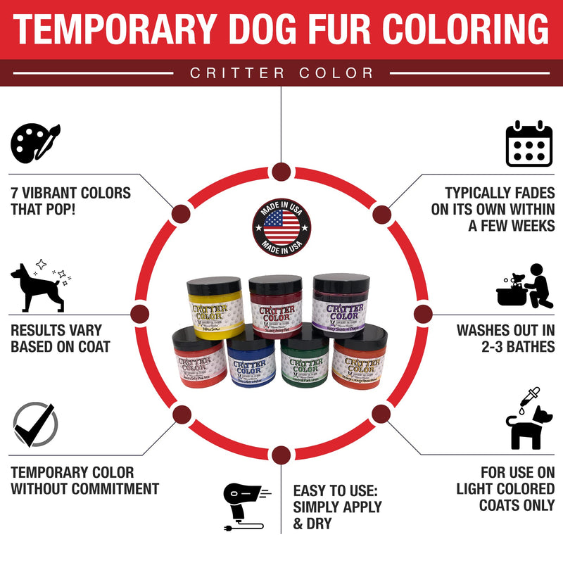 Critter Color Temporary Pet Fur Coloring- Warren London- Easy To Use- 7 Colors- Made in USA- Pink Alexa's Pink Kiss - PawsPlanet Australia