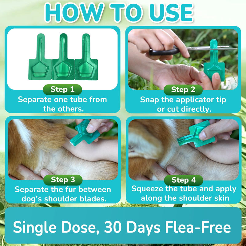 Flea and Tick Prevention for Small Dogs, 6-Month Supply Dog Flea and Tick Treatment Drops, Topical Fast-Acting Dog Flea Treatment for Small Dogs Up to 5 to 22 lbs Small Dogs (5 to 22 lbs)
