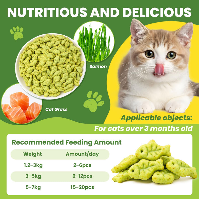 Cat Grass Sticks, 60 g Cat Grass Teething Stick and 50 g Cats Treats, Natural Dental Chews for Teeth Cleaning & Hairball Relief Teething Sticks for Indoor Cats Grain-Free 110 g
