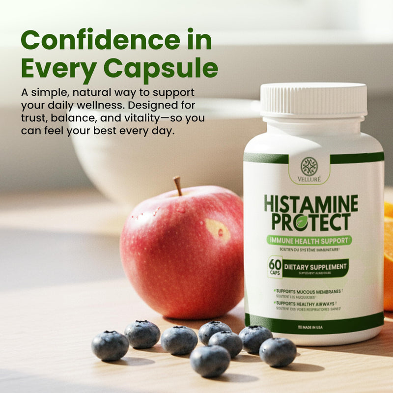 Histamine Protect DAO Enzyme Supplement, 60 Capsules | 30,000 HDU Diamine Oxidase, For Histamine & Fermented Foods, Gut & Digestive Support, With Quercetin, Magnesium & Vitamin C