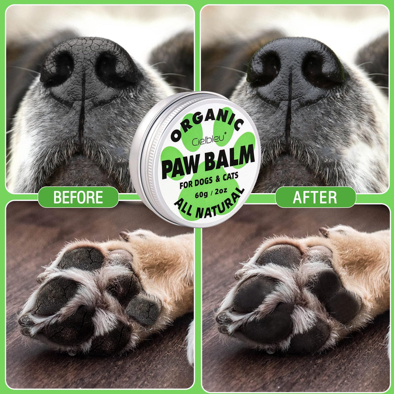 Dog Paw Balm, Paw Soother Moisturizer, Natural Pad Protector for Dogs, Repairs Cracks Noses and Paws, Protection Balm for Dogs Cats - 2 Oz 2 Pack