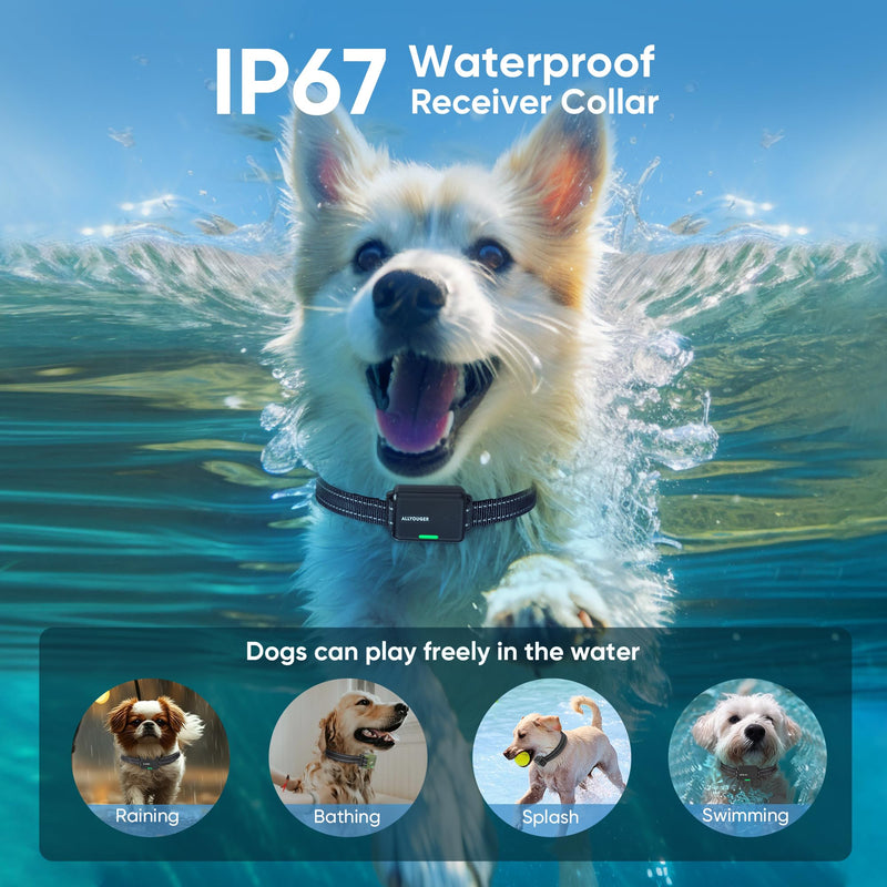 Dog Shock Collar 2 Dogs (5-120Lbs) - 4500FT Dog Training Collar with 3 Training Modes, Security Lock,Reflective Nylon Colar，IP67 Waterproof＆Rechargeable Remote e-Collar for All Breeds, Sizes Green - BeesActive Australia