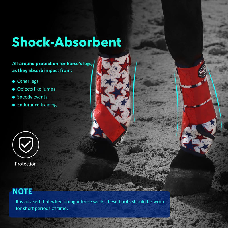 Harrison Howard Horse Sport Medicine Front Shock-Absorbing Boots All-Round Lower Limb Protection & Support Sport Boots Athletic Boots Perfect for Endurance Training and Performance Dream Star M Medium - BeesActive Australia