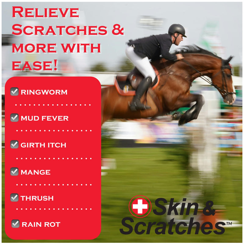 Show Out Skin & Scratches 4 oz Concentrate - Fast Relief and Prevention for Horse Care. Use on Equine Scratches/Mud Fever, Girth Itch, Mange, Thrush, Rain Rot, Ringworm, etc w/Empty Spray Bottle 32 fl oz - PawsPlanet Australia