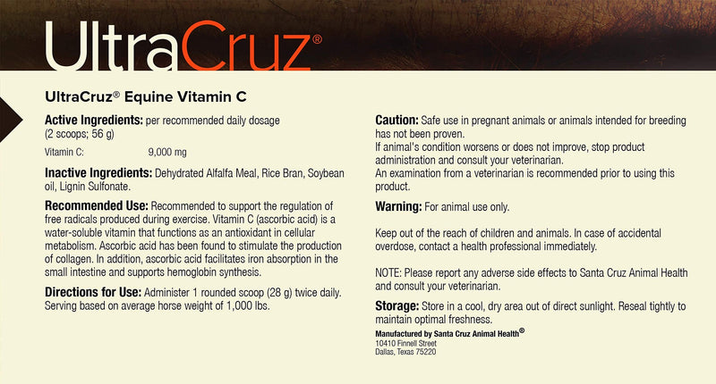 UltraCruz Equine Vitamin C Supplement for Horses, 1 lb, Powder (50 Day Supply) - BeesActive Australia