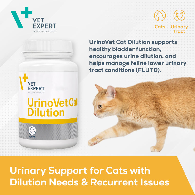 Vet Expert UrinoVet Cat Dilution - Supports Kidneys and Crystal Formation, Natural Anti-Inflammatory and Aids Urination - 45 Twist off Capsules