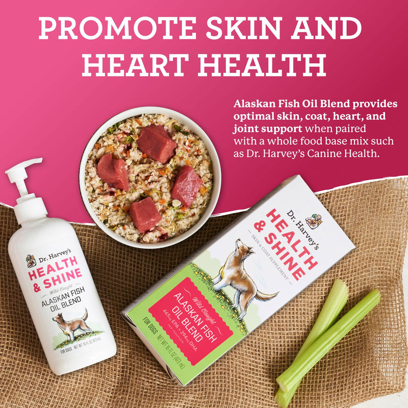 Dr. Harvey's Health & Shine Alaskan Fish Oil Blend for Dogs - Supports Healthy Heart, Brain, and Eyes (16 fl. oz.) - BeesActive Australia