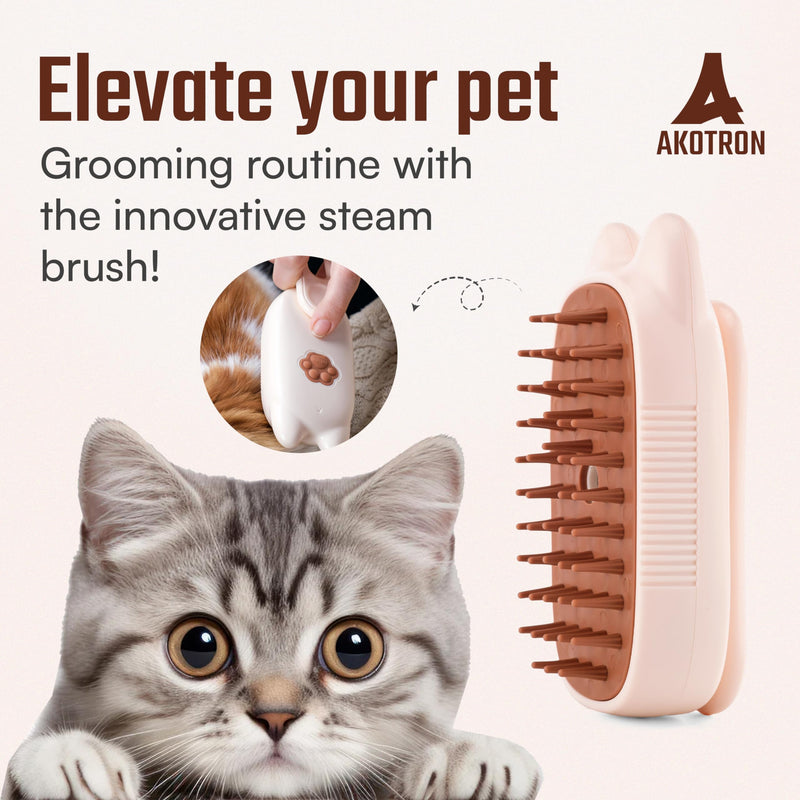Cat Steam Brush - 2024 New Rechargeable 3-in-1 Hair Comb Self-Cleaning Pet Grooming Tool for Long and Short Hair Cats and Dogs, with Steamy Massage Shedding Relief - BeesActive Australia