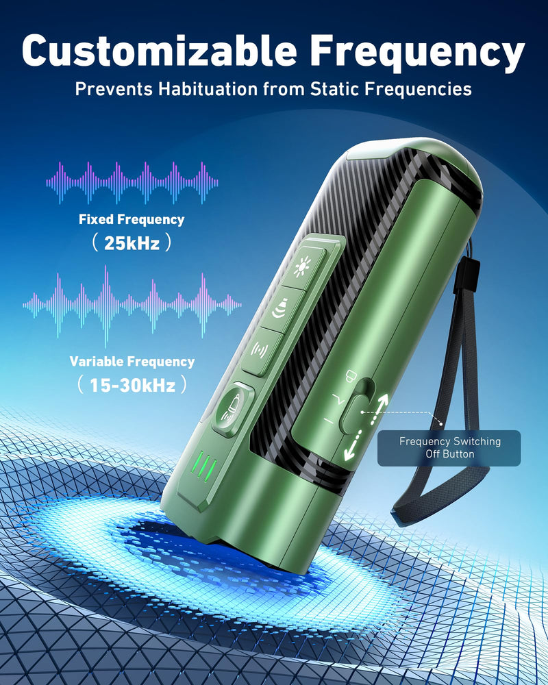 Dog Bark Deterrent Devices-Ultrasonic Anti Barking Device with 50ft Range, Rechargeable No Barking for Own or Neighbor's Dogs, Portable Safe for Pets/Humans, Green