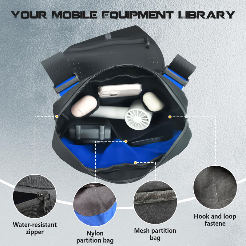 Sports Chest Bag For Men, Running Vest Bag with Water Resistant Lightweight Front Chest Pack With Built-In Phone Holder & Extra Storage For Workouts, Cycling, Hiking, L Size Large