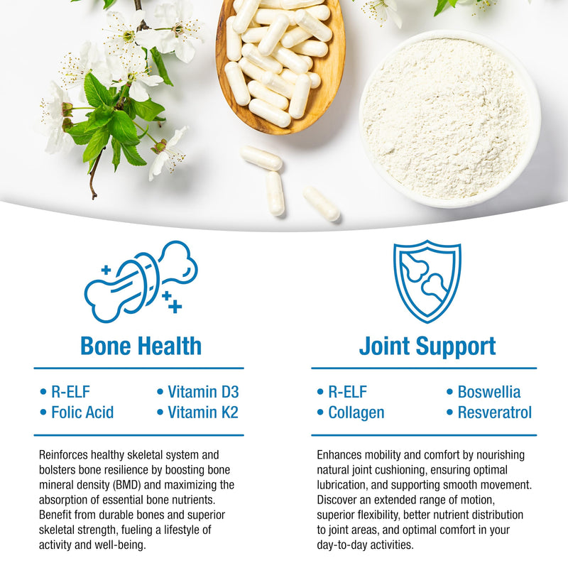 OSTEODENX - Bone & Joint Support Supplement for Healthy Bone & Improved Joint Mobility with Lactoferrin, Collagen, Vitamin K2 & Vitamin D3 (30 Capsules)