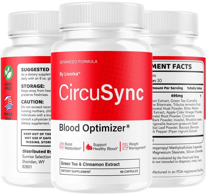 Circusync Capsules - Official Circu Sync Advanced Blood Health Support Supplement Pills - Maximum Strength, Natural Vitamins Formula for Overall Health & Wellness, 60 Capsules for 1 Month