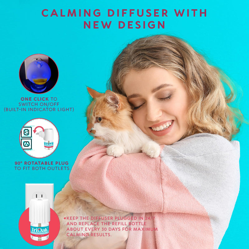 Cat Calming Pheromone Diffuser Plug-in – Feline Pheromones for Home Comfort, Helps Reduce Spraying, Scratching, Fighting & Excessive Meowing (Mint) Mint