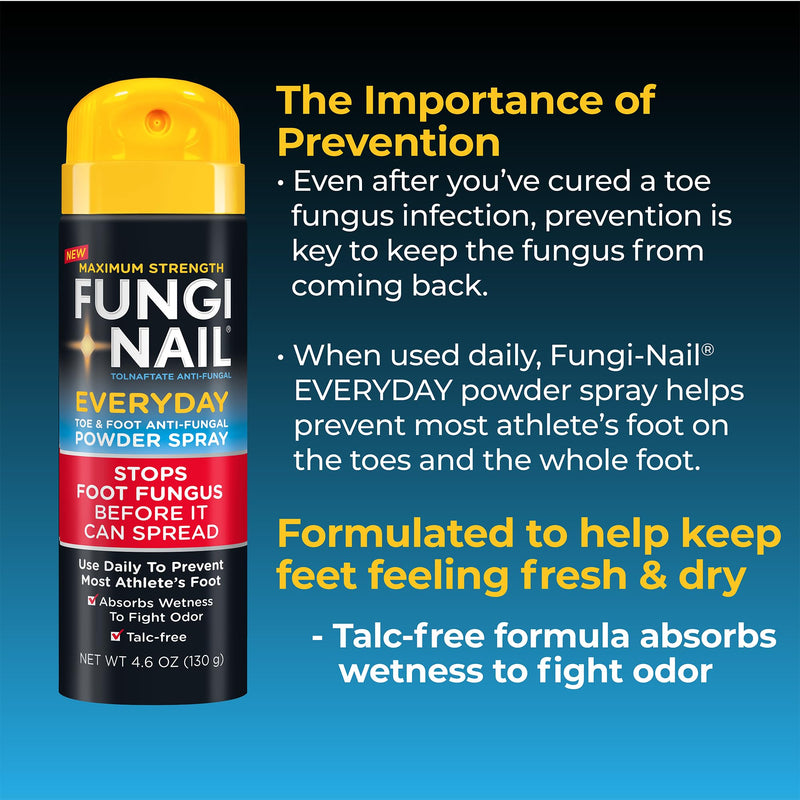 Fungi-Nail Everyday Anti-Fungal Powder Spray, Stops Foot Fungus, Prevents Most Athlete‚Äôs Foot, Absorbs Wetness to Fight Odor, Talc-free, 4.6oz - BeesActive Australia