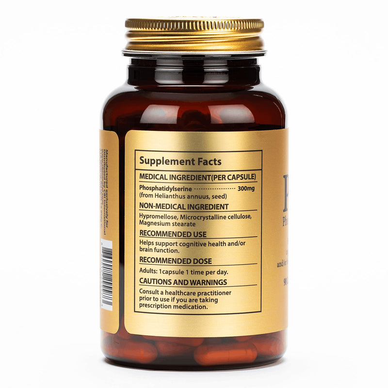 Phosphatidylserine 300mg, Memory, Focus & Cognitive Support, 90 Vegan Capsules (3-Month Supply), Non-GMO, Gluten Free