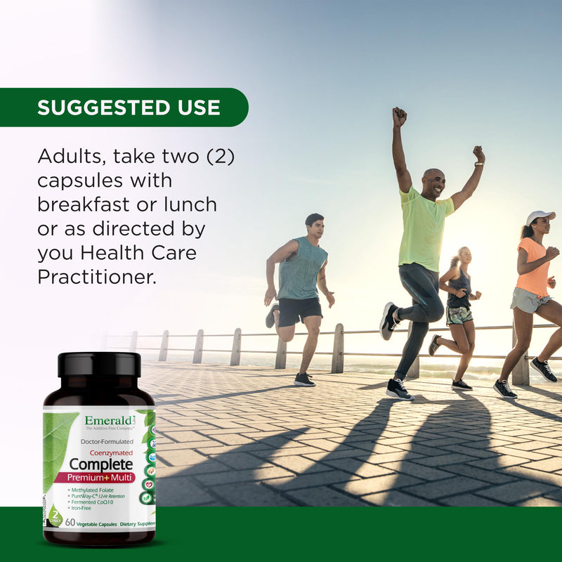 EMERALD LABS Complete Premium Multi - Multivitamin for Digestive & Immune Support with Vitamin C as PureWay-C, B Vitamin Complex, Albion Chelated Zinc & More - 60 Vegetable Capsules (30-Day Supply)