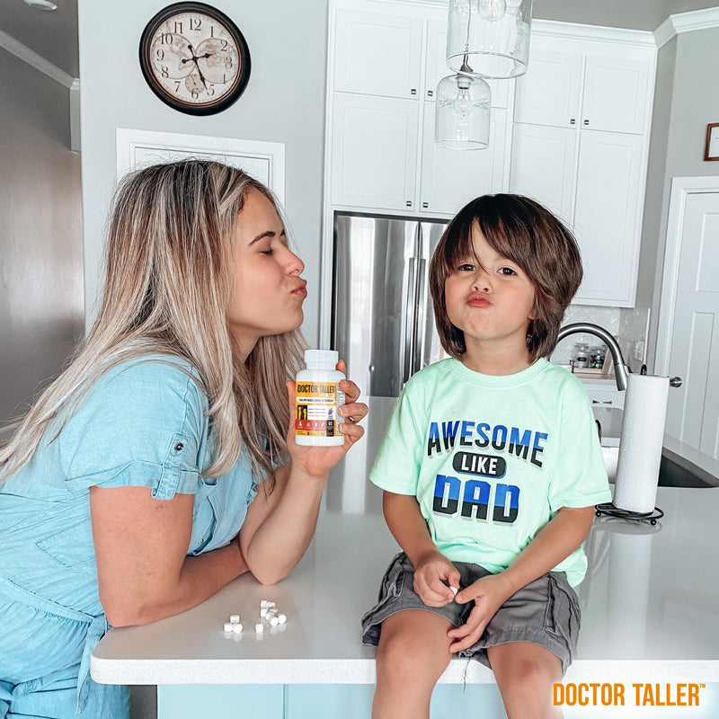 NuBest Doctor Taller Kids - Kids Multivitamins, Toddler Vitamins - Support Healthy, Immunity and Bone Strength for Ages 2 to 9 - Grape Flavor - 60 Vegan Chewable Tablets | 1 Month Supply 60 Count (Pack of 1)