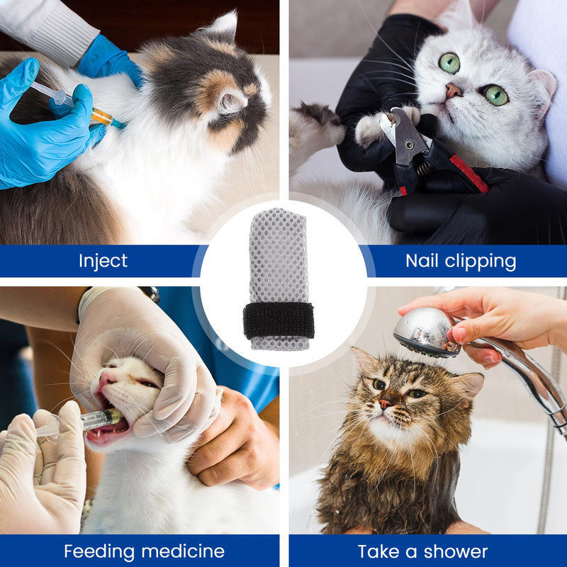 Hemobllo Claw Covers for Cats, Scratch Protection for Cats, Breathable Mesh Cat Paw Covers, Cat Claw Covers, Caps for Cat Syringe, Grooming, Pack of 4, 10 x 9 x 0.5 cm, Grey - BeesActive Australia