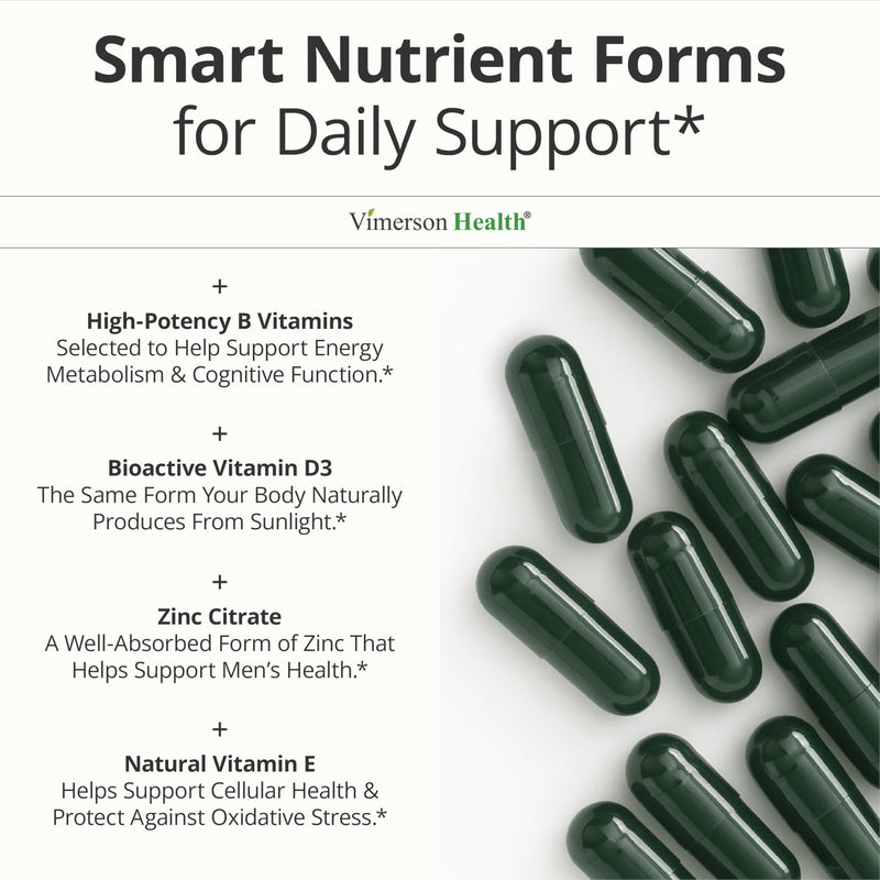 Vimerson Health Multivitamin for Men: Vitamins, Minerals and Bioavailable D3 for Focus and Energy Support – Daily Mens Multivitamins and Multiminerals – 60 Liquid Capsules Men's Liquid Capsules