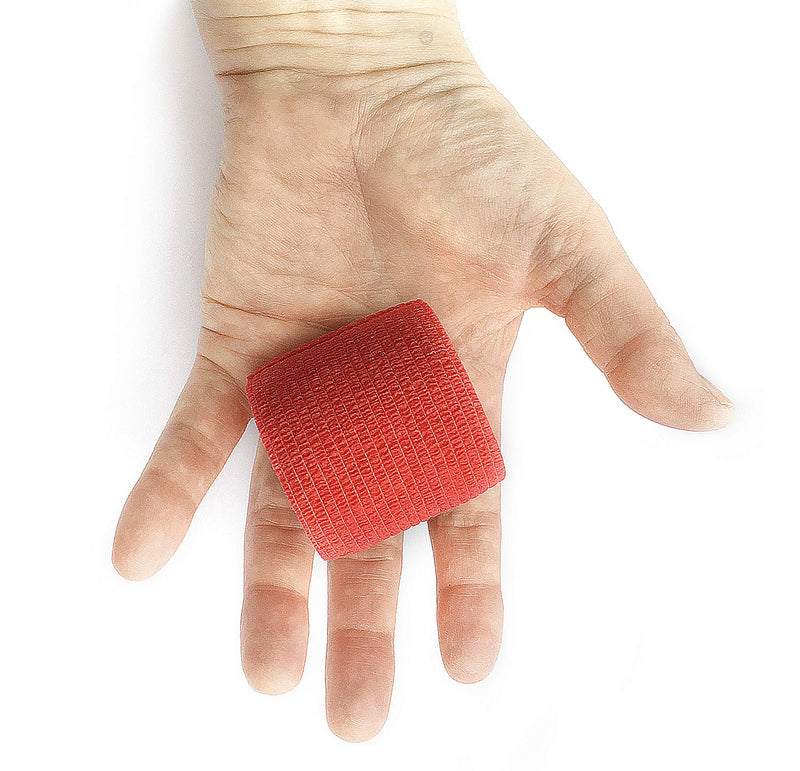 2" Red Vet Wrap Tape Bulk, 12 Pack Cohesive Bandage Wraps, Self Adherent Grip Rolls - Solid Colors 2 Inch - BeesActive Australia