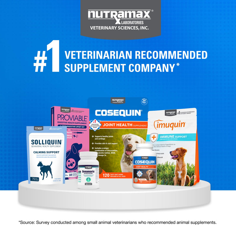 Nutramax Cosequin Joint Health Supplement with Multifunctional Support for Dogs, Soft Chews with Glucosamine, Chondroitin, Omega-3s, and Postbiotics, 90 Count
