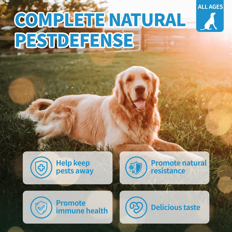 Flea and Tick Prevention for Dogs Chewables 200Ct - Flea and Tick Chews Supplement, Vet Recommended Supplement Chews, Skin & Coat Support for Dogs, Puppies, All Breeds & Sizes Chicken Flavor