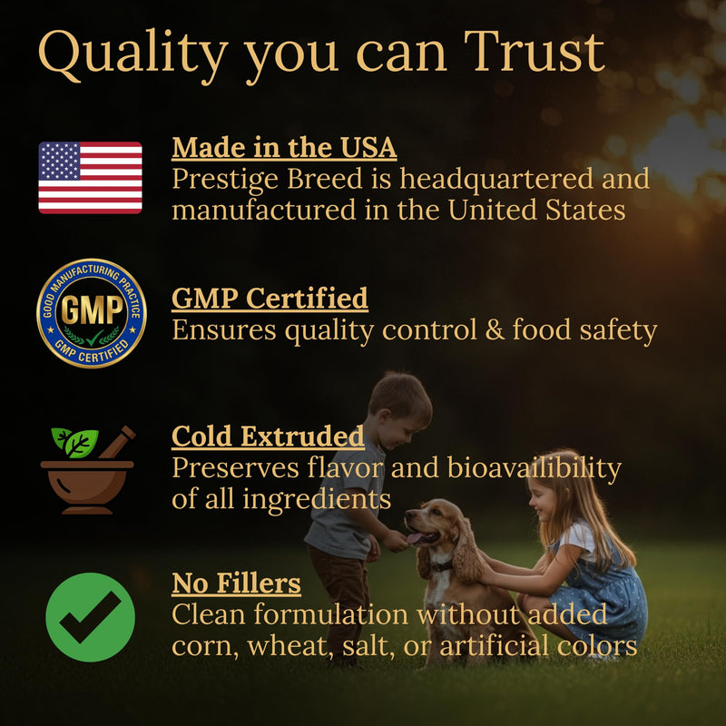 Cocker Spaniel Multivitamins, 90 Count, Made in the USA with Real Bacon.