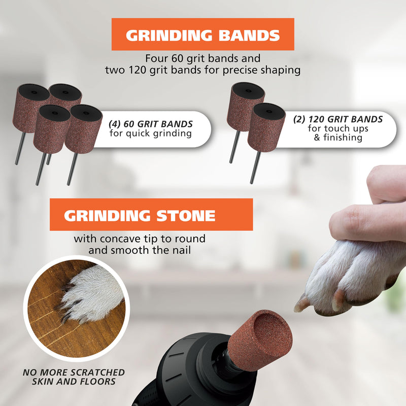 Wahl Grind & Smooth 2 Speed Battery Dog Nail Grinder with Concave Rounding Tip and Nail Guard for Increased Safety and Precise Nail Grinding - Model 3026333 - BeesActive Australia