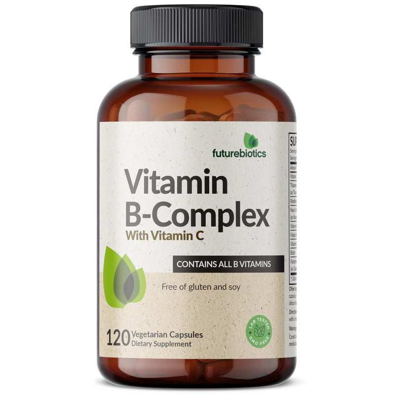 Futurebiotics Vitamin B Complex with Vitamin C Supports Energy Production, Nervous System & Immune Support - Non-GMO, 120 Vegetarian Capsules 120 Count (Pack of 1)