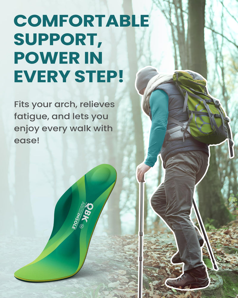 Orthotic Insoles for Plantar Fasciitis, QBK Memory Foam Insoles, Supportive Relief for Achilles Tendonitis, Flat Feet, Bunions, Shin Splints, Foot Pain XXS Green XXS: ( Women 4.5 - 5 ) - BeesActive Australia