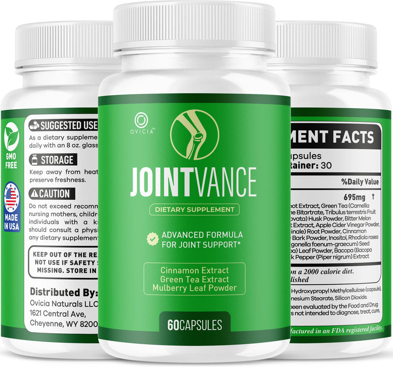 (3 Pack) JointVance Capsules - Advanced Formula Joint Vance Joint Support Pills Daily All Natural Maximum Strength, Premium Vitamins for Overall Health & Wellness Reviews, 180 Capsules for 3 Months