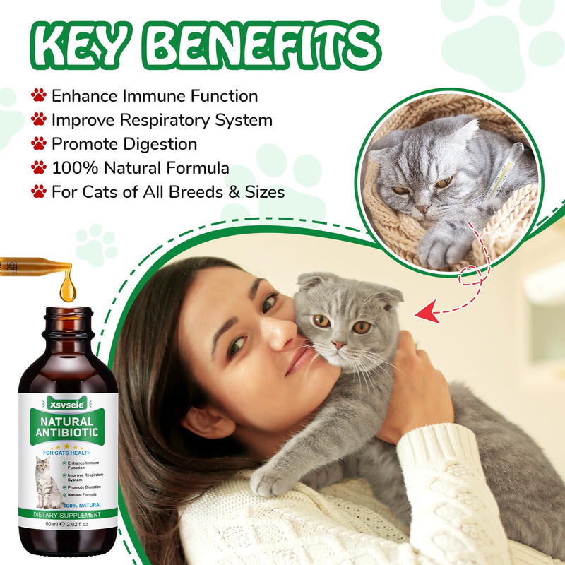 Cat Antibiotics for Infections - 120ml，Antibiotics for Cats，Cat Antibiotics for Skin Infection，Natural Antibiotics for Cats，Pet Antibiotics for Allergy Relief，Immune Support - Chicken Flavou (2Pcs) 2Pcs Green