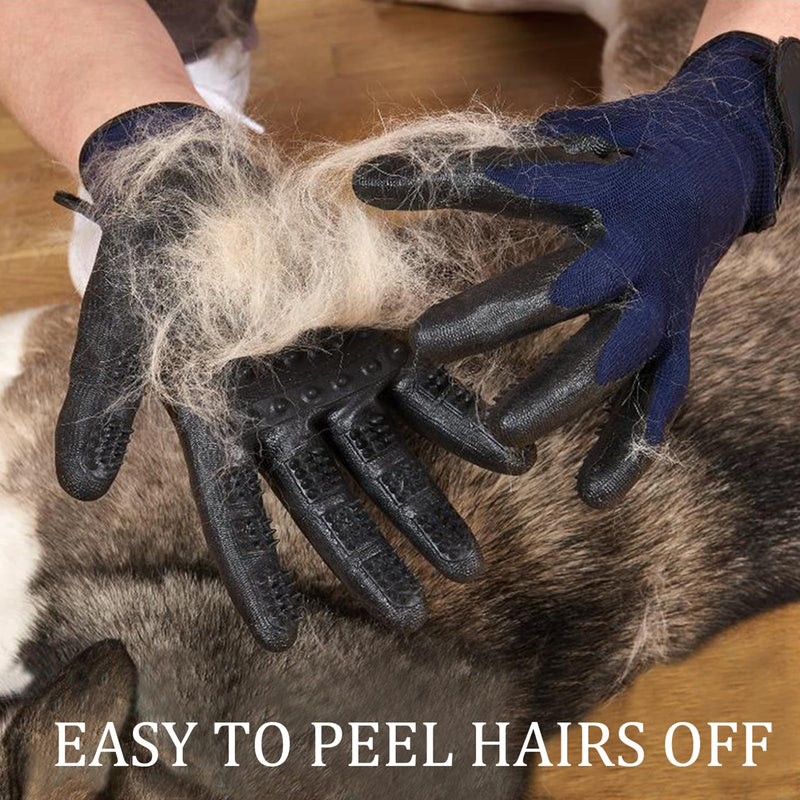 Glove Hair Removal Gloves for Dogs Cats, Pet Care Fur Change Care Cleaning Gloves Pet Brush Grooming Gloves Pet Massager, One Pair, Black - BeesActive Australia