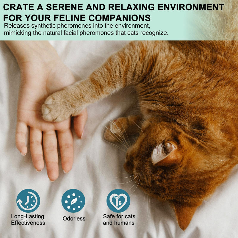 Cat Calming Pheromone Diffuser 4 in 1 Kit Cat Relaxing Pheromone Diffuser Relieve Anxiety Reduce Fighting Spraying and Scratching 48ml Refill C