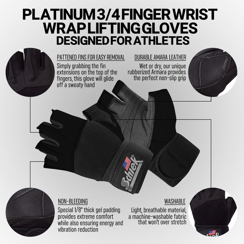 Schiek 540 Platinum Lifting Gloves - One Year Warranty! XX-Large