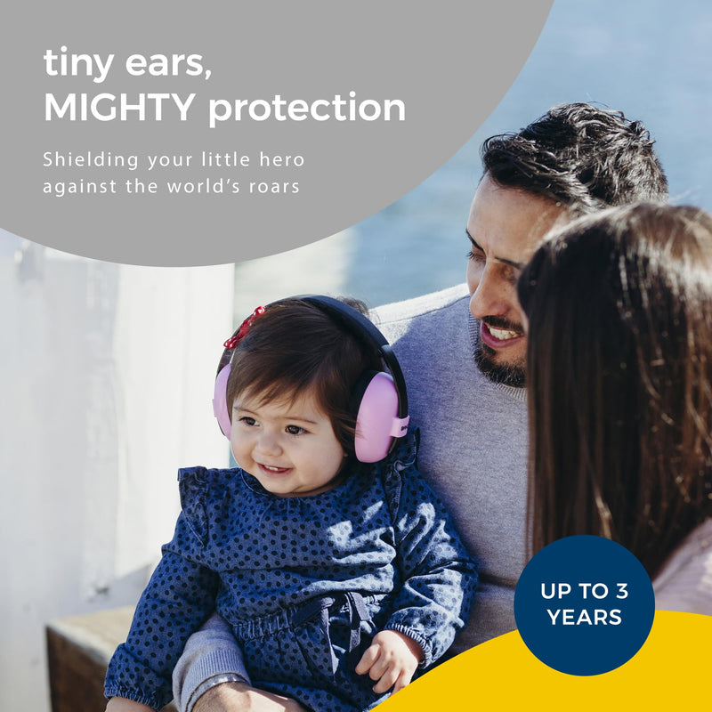 Banz Bubzee Baby Headphones for Noise Protection - Baby Ear Muffs, Newborn Infant & Toddler, 0 to 36 Months, Adjustable Pink - BeesActive Australia