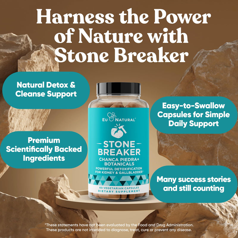 Chanca Piedra Stone Breaker - The Original Stone Breaking Formula with Celery Seed & Parsley - Supports Kidney, Gallbladder & Urinary Tract Cleansing to Help Flush Impurities - 60 Vegetarian Capsules 60 Count (Pack of 1) - BeesActive Australia