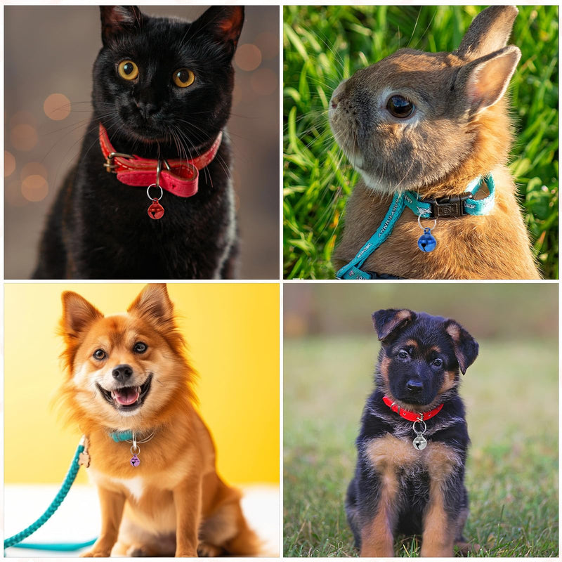 25 Pcs Colorful Pet Bells with Loud Crisp Sound, Cat Bells and Doag Collar Bells with Keyring, Anti-Lost Training Bells, Training Jingle Bell Collar Pendant, Charm Pet Pendant Accessories - BeesActive Australia