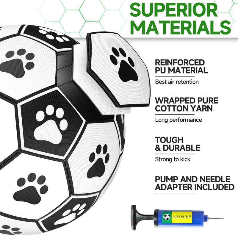 QDAN Dog Toys Soccer Ball with Straps, Interactive Dog Toys for Tug of War, Puppy Birthday Gifts, Dog Tug Toy, Dog Water Toy, Durable Dog Balls World Cup for Small & Medium Dogs（6 Inch） Medium Size 2 Dark Green - BeesActive Australia