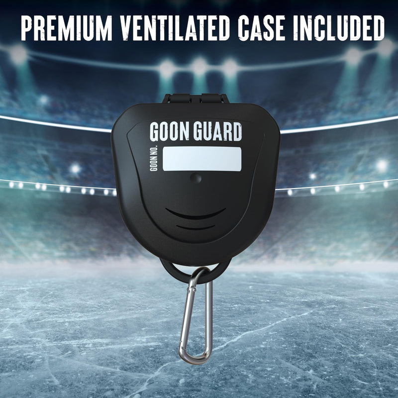 Goon Guard Hockey Mouth Guard Strapless - Hockey Mouth Guard for Youth, Adults, & Braces: 2X The Impact Absorption, Made in The USA, Case Included Clear