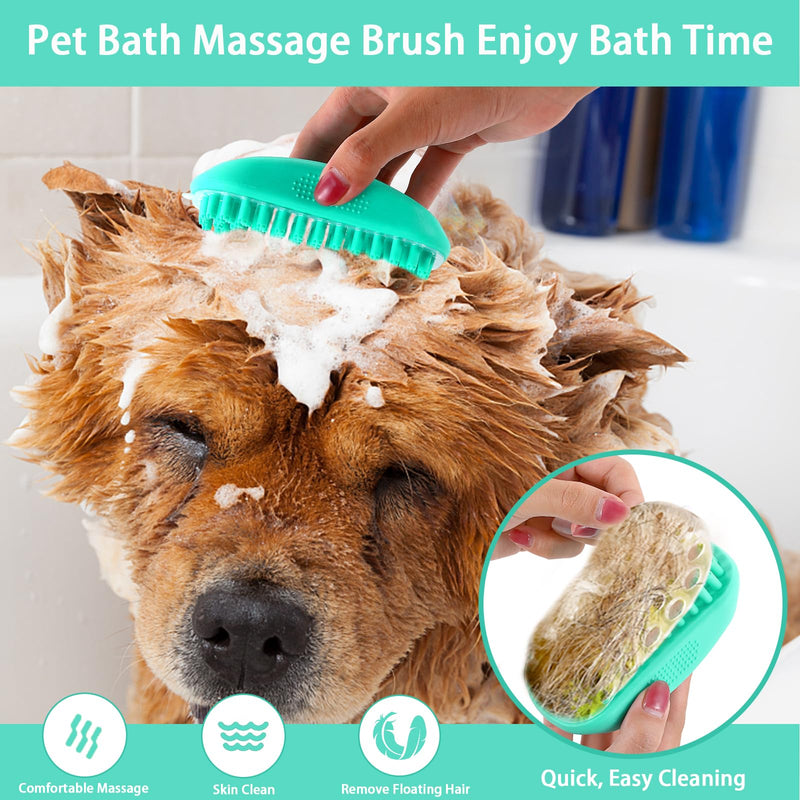 Dog Brush Kit for Grooming Short & Long Haired Dogs & Cats, 5 in 1 Pet Grooming Set for Small Animals, 5 PCS Puppy Self-Cleaning Slicker Brush and Pet Comb for Shedding Medium & Large Dogs Green 5 PCS - BeesActive Australia