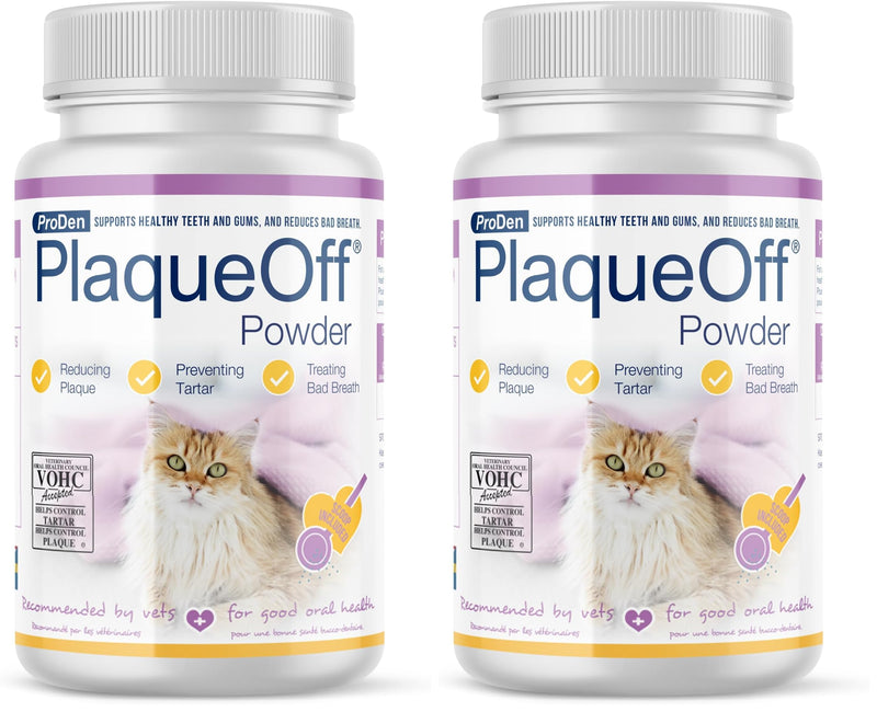 ProDen PlaqueOff Powder for Cats - Plaque & Tartar Reducer, Breath Freshener, Feline Oral Care - 40g (Pack of 2) 1.4 Ounce (Pack of 2)